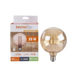 Foco G125 Vintage LED 3.5 W, Luz Ámbar, Base E27, Atenuable
