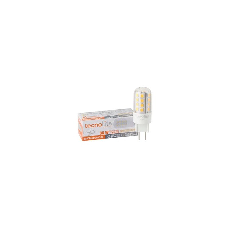 Foco JCD LED Ampolleta 3 W, Luz Cálida Brillante, Base GY6.35, Atenuable