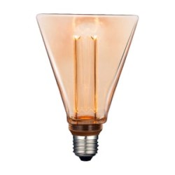 Foco Triangular Vintage LED 3.5 W, Luz Ámbar, Base E27, Atenuable