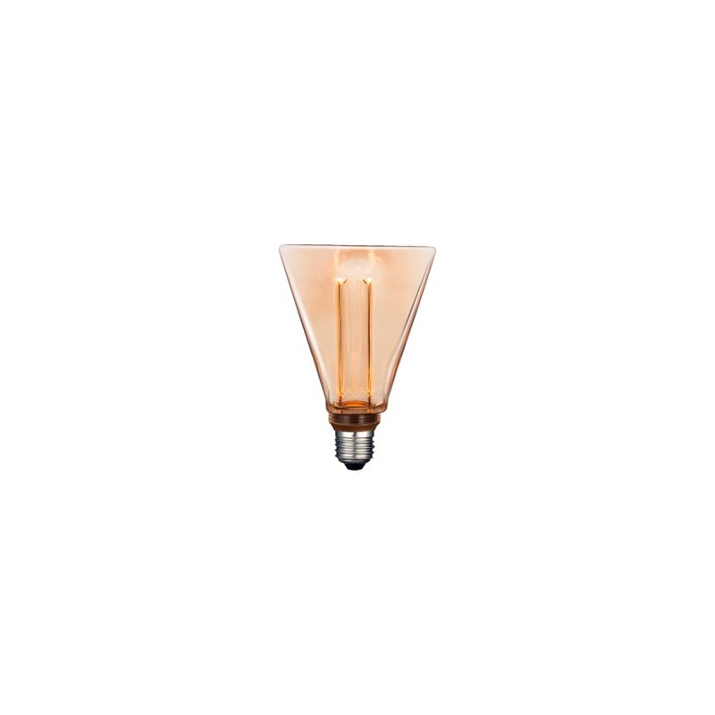 Foco Triangular Vintage LED 3.5 W, Luz Ámbar, Base E27, Atenuable