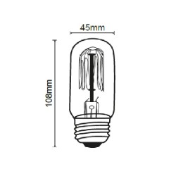 Foco T45 Vintage Incandescente 35 W, Luz Ámbar, Base E27, Atenuable