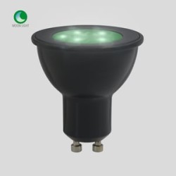 Foco GU10 LED 6W, Luz de Luna Color Verde, Base GU10, IP65, No atenuable