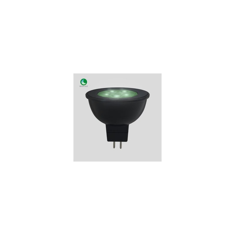 Foco MR16 LED 6W, Luz de Luna Color Verde, Base GX5,3, IP65, No atenuable