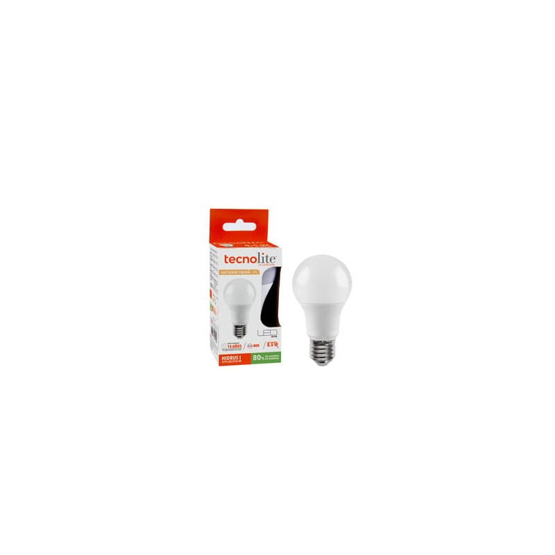 Foco A19 LED 8.5 W 127 V, Luz Cálida Brillante, Base E27, No atenuable