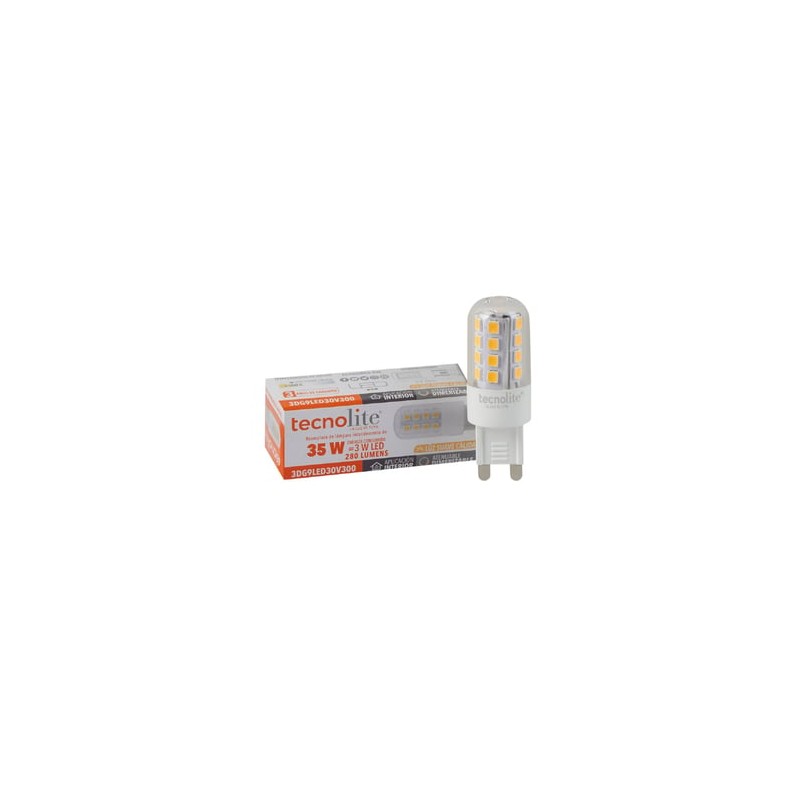 Foco JCD LED Ampolleta 3 W, Luz Cálida Brillante, Base G9, Atenuable