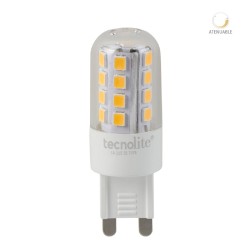 Foco JCD LED Ampolleta 3 W, Luz Cálida Brillante, Base G9, Atenuable