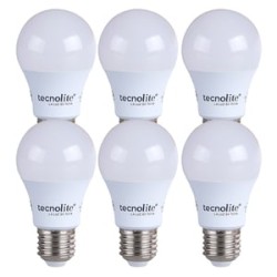 Paquete de 6 Focos A19 LED 5 W, Luz Cálida Brillante, Base E27, No atenuables