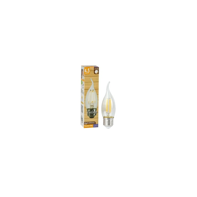 Foco Vela C35T LED Filamento 4.5 W, Luz Cálida Suave, Base E27, Atenuable