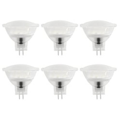 Paquete de 6 Focos MR16 LED 3 W, Luz Cálida Brillante, Base GX5.3, No atenuables