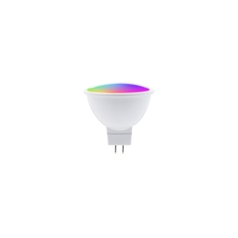 Foco MR16 LED Inteligente WiFi 5 W, Luz RGB + Blanca, Base GX5.3, Atenuable, Compatible con App móvil y Asistentes de voz