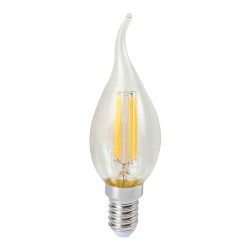 Foco Vela C35T LED Filamento 4.5 W, Luz Cálida Suave, Base E12, No atenuable