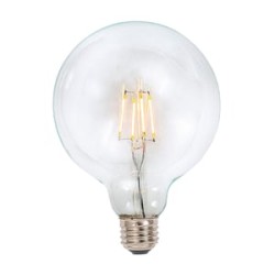 Foco Globo G125 LED Filamento 4.5 W, Luz Cálida Suave, Base E27, No atenuable