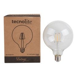 Foco Globo G125 LED Filamento 4.5 W, Luz Cálida Suave, Base E27, No atenuable