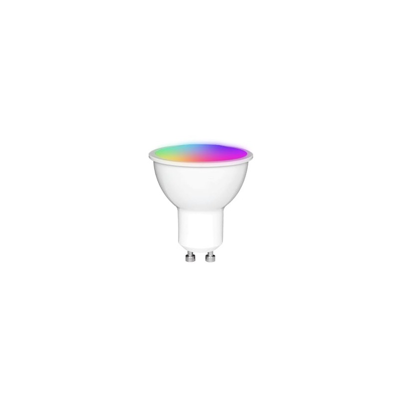 Foco GU10 LED Inteligente WiFi 5 W, Luz RGB + Blanca, Base GU10, Atenuable, Compatible con App móvil y Asistentes de voz