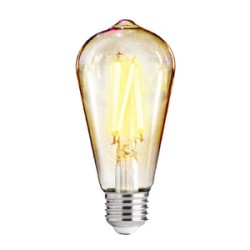 Foco Vintage LED Inteligente ST64 WiFi 5.5 W, Luz Blanca Dinámica, Base E27, Atenuable, Compatible con App móvil y Asistentes de