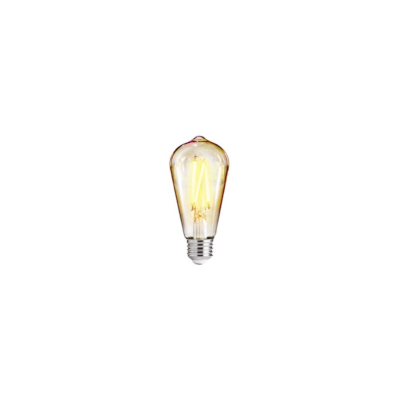 Foco Vintage LED Inteligente ST64 WiFi 5.5 W, Luz Blanca Dinámica, Base E27, Atenuable, Compatible con App móvil y Asistentes de