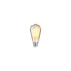 Foco Vintage LED Inteligente ST64 WiFi 5.5 W, Luz Blanca Dinámica, Base E27, Atenuable, Compatible con App móvil y Asistentes de