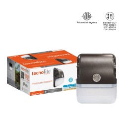 Lámpara Suburbana con Fotocelda Arbotante LED 22 W, Luz Blanca Ajustable, IP65, IK08