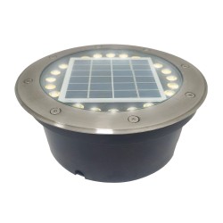 Lámpara Solar de Piso LED 0.8 W, Luz Cálida Brillante, IP65, Incluye Control Remoto, Modos de Luz