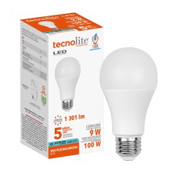 Foco A19 LED 9 W, Luz de Día, Base E27, No atenuable, Multivoltaje