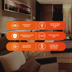 Foco A19 LED 11 W, Luz Cálida Brillante, Base E27, No atenuable