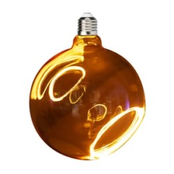 Foco Globo LED Filamento 6 W IRC 90, Luz Ámbar, Base E27, Atenuable