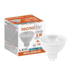 Foco MR16 LED 6 W, Luz de Día, Base GX5.3, No atenuable
