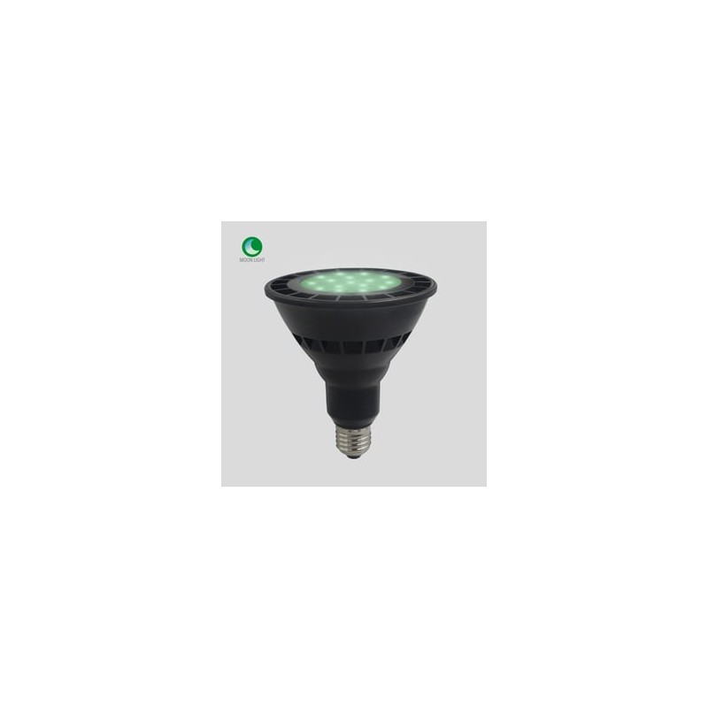 Foco PAR38 LED 16 W, Luz de Luna Color Verde, Base E27, IP65, No atenuable