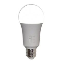 Foco A19 LED 13 W, Selector de Potencia, Base E27, Luz de Día, No atenuable