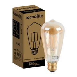 Foco ST21 LED Filamento 4.5 W, Luz Cálida Suave, Base E27, Atenuable