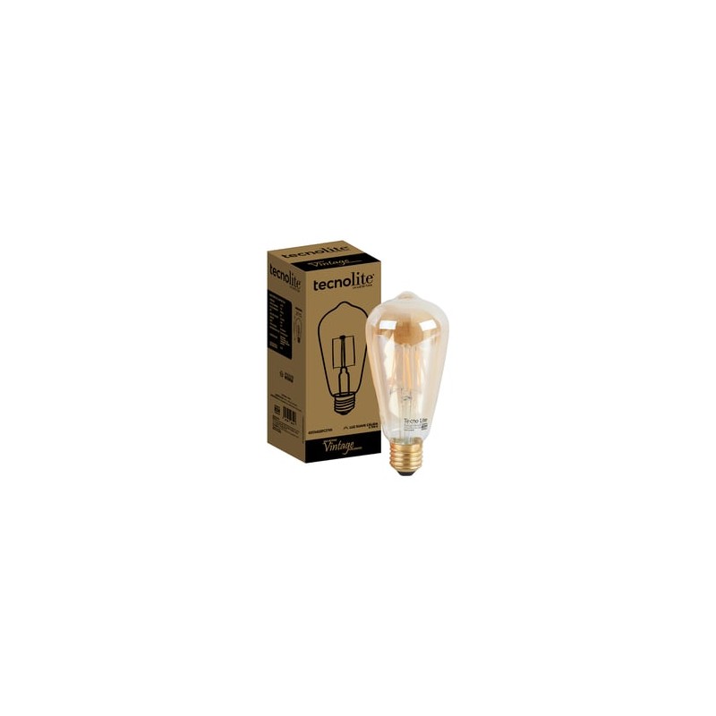 Foco ST21 LED Filamento 4.5 W, Luz Cálida Suave, Base E27, Atenuable