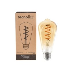 Foco ST21 LED Filamento 4.5 W, Luz Cálida Suave, Base E27, Atenuable