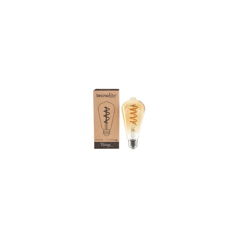 Foco ST21 LED Filamento 4.5 W, Luz Cálida Suave, Base E27, Atenuable