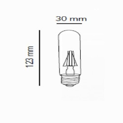 Foco T10 Vintage LED 4.5 W, Luz Cálida Suave, Base E27, Atenuable