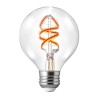 Foco Vintage LED Inteligente Globo G25 WiFi 4.5 W, Luz RGB + Cálida, Base E27, Atenuable, Compatible con App móvil y Asistentes 